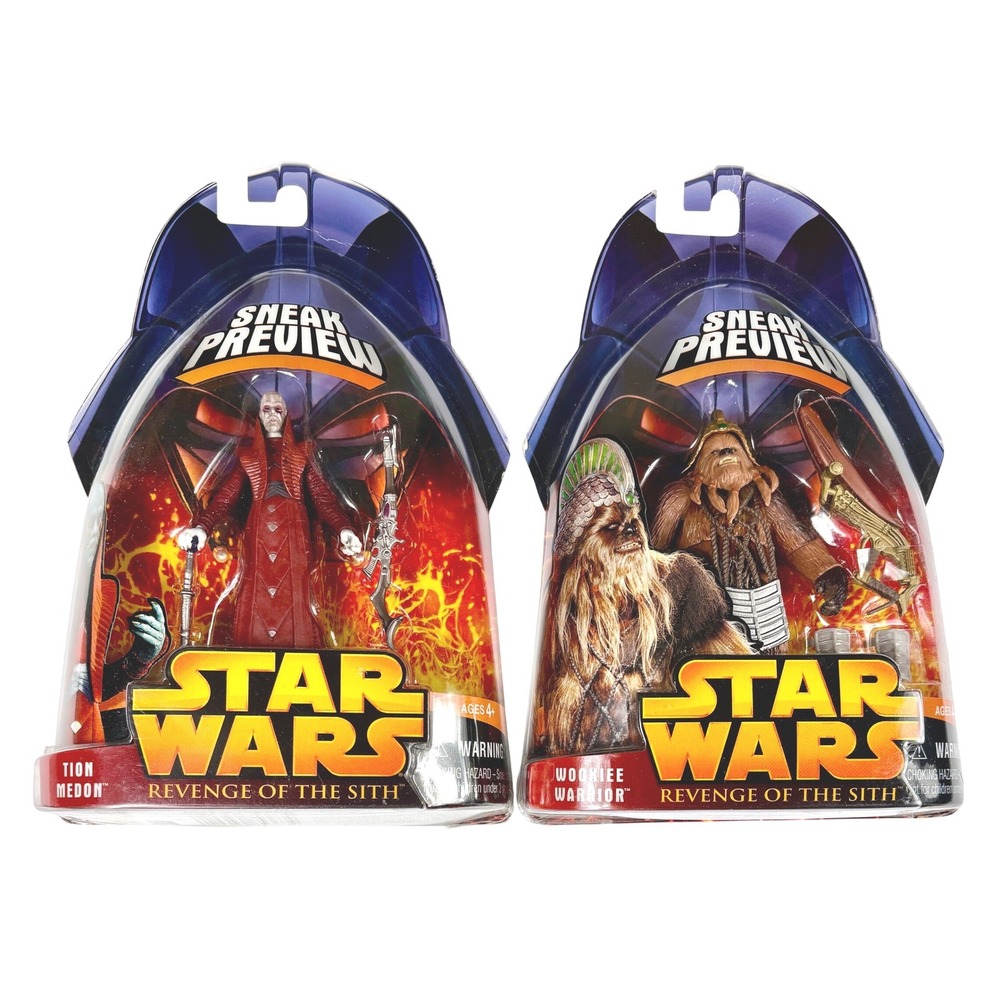 TION MEDON & WOOKIEE WARRIOR Star Wars Revenge of the Sith Action Figures